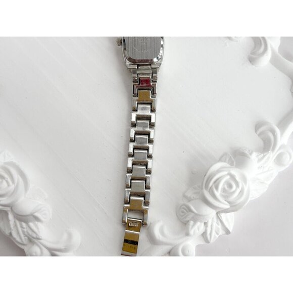 Charter Club Silver Toned Rhinestone Vintage Women's Wristwatch - 14mm - WORKS! - Picture 8 of 10